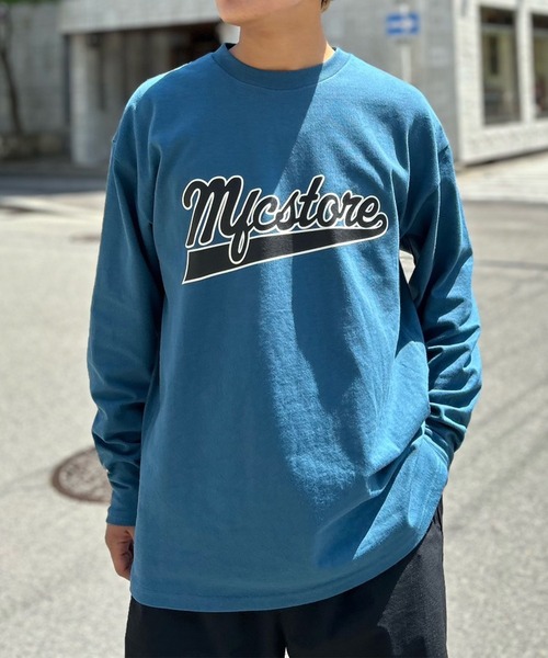 FRUIT OF THE LOOM(フルーツオブザルーム)の「FRUIT OF THE LOOM x MFC STORE TEAM LOGO L/S TEE(Tシャツ/カットソー・メンズ・インディゴブルー/ピンク/ホワイト/ブラック/サックスブルー/グレー・M/L/XL)」の5枚目の写真