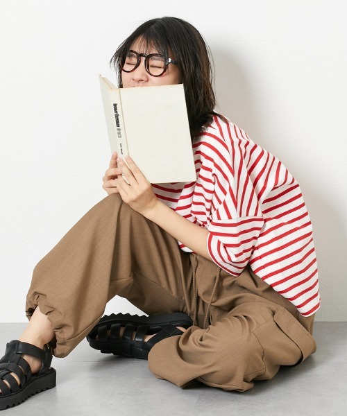 Le temps riche（ルタンリッシュ）の「【販売終了】バスクボーダーハーフスリーブＴシャツ ＜Le temps riche＞（Tシャツ/カットソー・レディース・ブルー/ネイビー/レッド・M/L）」の3枚目の写真