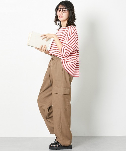 Le temps riche（ルタンリッシュ）の「【販売終了】バスクボーダーハーフスリーブＴシャツ ＜Le temps riche＞（Tシャツ/カットソー・レディース・ブルー/ネイビー/レッド・M/L）」の5枚目の写真