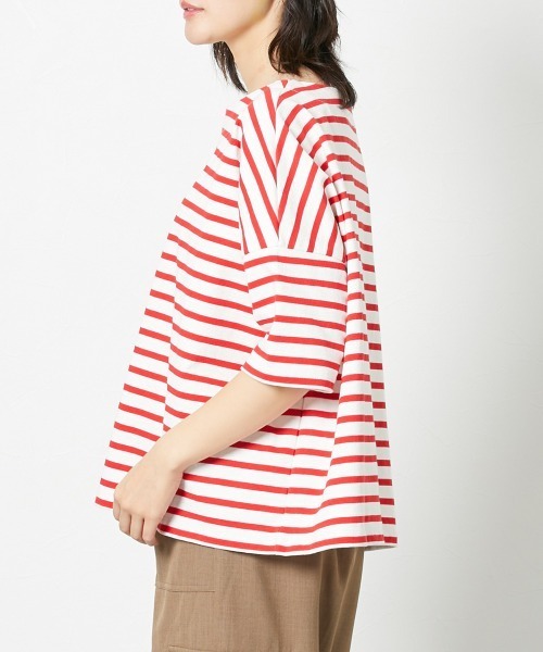 Le temps riche（ルタンリッシュ）の「【販売終了】バスクボーダーハーフスリーブＴシャツ ＜Le temps riche＞（Tシャツ/カットソー・レディース・ブルー/ネイビー/レッド・M/L）」の15枚目の写真