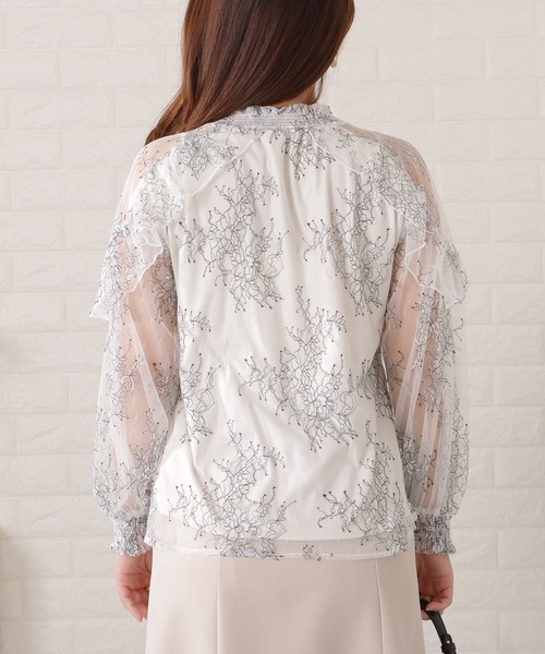 Lace Ladies(レースレディース)の「フリルハイネックレーシィブラウス(シャツ/ブラウス・レディース・ピンク/ブルー/ホワイト/ブラック・FREE/S)」の8枚目の写真