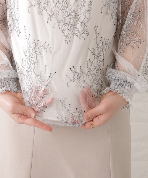 Lace Ladies(レースレディース)の「フリルハイネックレーシィブラウス(シャツ/ブラウス・レディース・ピンク/ブルー/ホワイト/ブラック・FREE/S)」の13枚目の写真