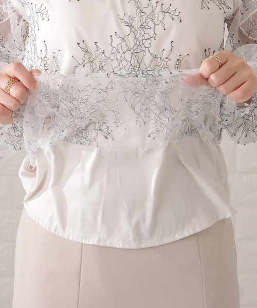Lace Ladies(レースレディース)の「フリルハイネックレーシィブラウス(シャツ/ブラウス・レディース・ピンク/ブルー/ホワイト/ブラック・FREE/S)」の14枚目の写真