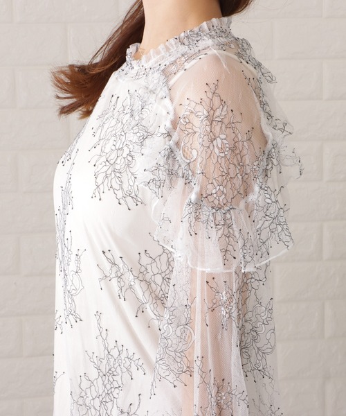 Lace Ladies(レースレディース)の「フリルハイネックレーシィブラウス(シャツ/ブラウス・レディース・ピンク/ブルー/ホワイト/ブラック・FREE/S)」の15枚目の写真
