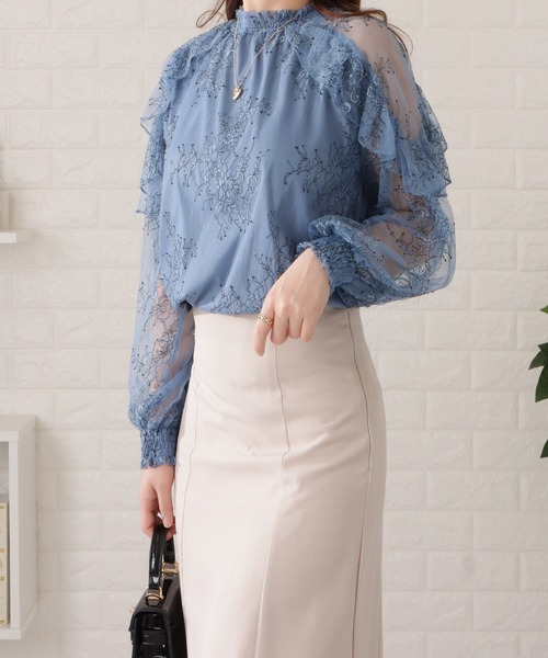 Lace Ladies(レースレディース)の「フリルハイネックレーシィブラウス(シャツ/ブラウス・レディース・ピンク/ブルー/ホワイト/ブラック・FREE/S)」の22枚目の写真