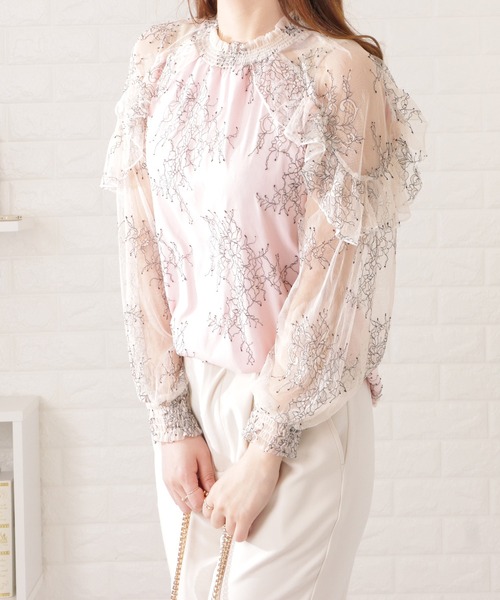 Lace Ladies(レースレディース)の「フリルハイネックレーシィブラウス(シャツ/ブラウス・レディース・ピンク/ブルー/ホワイト/ブラック・FREE/S)」の16枚目の写真