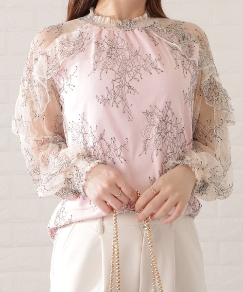 Lace Ladies(レースレディース)の「フリルハイネックレーシィブラウス(シャツ/ブラウス・レディース・ピンク/ブルー/ホワイト/ブラック・FREE/S)」の17枚目の写真