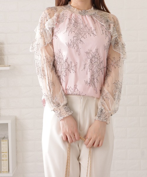Lace Ladies(レースレディース)の「フリルハイネックレーシィブラウス(シャツ/ブラウス・レディース・ピンク/ブルー/ホワイト/ブラック・FREE/S)」の20枚目の写真