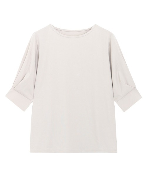 Pierrot(ピエロ)の「接触冷感パフスリーブTシャツ(Tシャツ/カットソー・レディース・ブラック/ネイビー/オフホワイト/ライトベージュ/ライトブルー/グレイッシュベージュ/ライトグレー/ベージュ系その他・M/L/LL)」の6枚目の写真