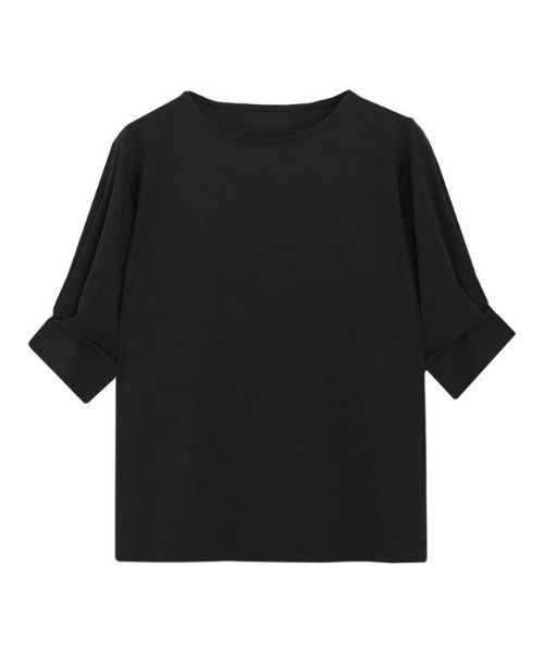 Pierrot(ピエロ)の「接触冷感パフスリーブTシャツ(Tシャツ/カットソー・レディース・ブラック/ネイビー/オフホワイト/ライトベージュ/ライトブルー/グレイッシュベージュ/ライトグレー/ベージュ系その他・M/L/LL)」の11枚目の写真