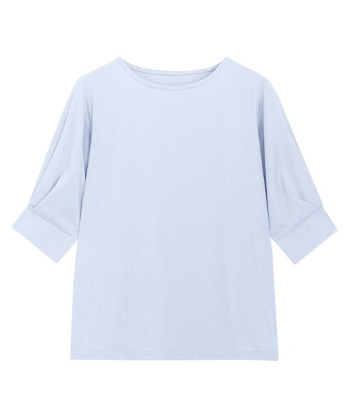 Pierrot(ピエロ)の「接触冷感パフスリーブTシャツ(Tシャツ/カットソー・レディース・ブラック/ネイビー/オフホワイト/ライトベージュ/ライトブルー/グレイッシュベージュ/ライトグレー/ベージュ系その他・M/L/LL)」の20枚目の写真