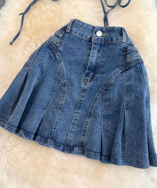 SPIGA（スピーガ）の「ﾃﾞﾆﾑﾐﾆｽｶｰﾄｾｯﾄｱｯﾌﾟ（デニムスカート・レディース・ブルー・FREE）」の21枚目の写真