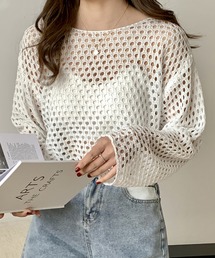 メッシュニットプルオーバー