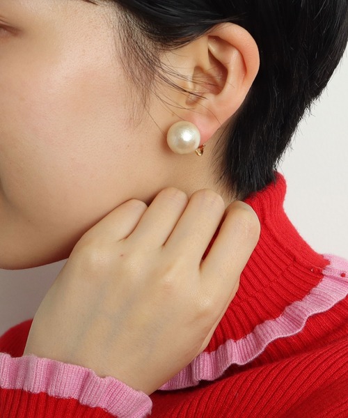 Dot＆Stripes CHILD WOMAN（ドットアンドストライプス　チャイルドウーマン）の「コットンパール イヤリング（イヤリング・レディース・アイボリー・FREE）」の16枚目の写真