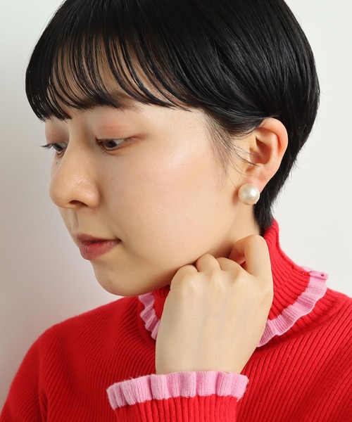 Dot＆Stripes CHILD WOMAN（ドットアンドストライプス　チャイルドウーマン）の「コットンパール イヤリング（イヤリング・レディース・アイボリー・FREE）」の5枚目の写真