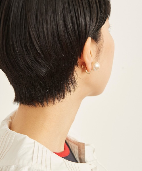 Dot＆Stripes CHILD WOMAN（ドットアンドストライプス　チャイルドウーマン）の「コットンパール イヤリング（イヤリング・レディース・アイボリー・FREE）」の6枚目の写真