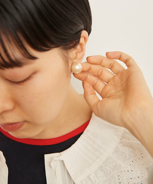 Dot＆Stripes CHILD WOMAN（ドットアンドストライプス　チャイルドウーマン）の「コットンパール イヤリング（イヤリング・レディース・アイボリー・FREE）」の8枚目の写真