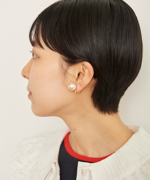 Dot＆Stripes CHILD WOMAN（ドットアンドストライプス　チャイルドウーマン）の「コットンパール イヤリング（イヤリング・レディース・アイボリー・FREE）」の9枚目の写真