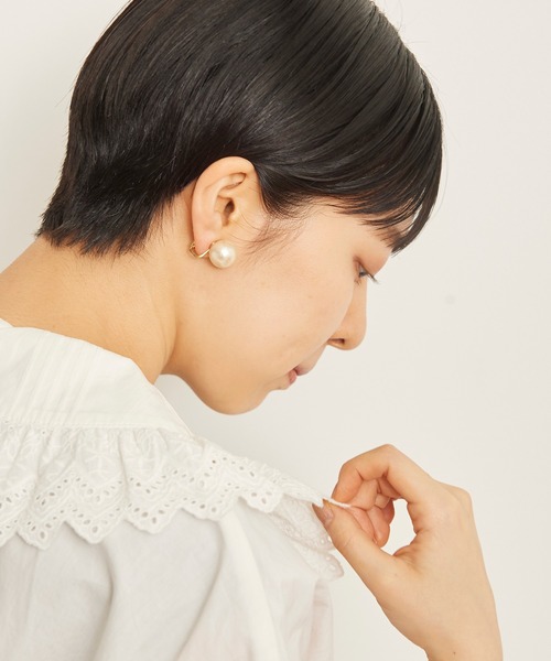 Dot＆Stripes CHILD WOMAN（ドットアンドストライプス　チャイルドウーマン）の「コットンパール イヤリング（イヤリング・レディース・アイボリー・FREE）」の11枚目の写真