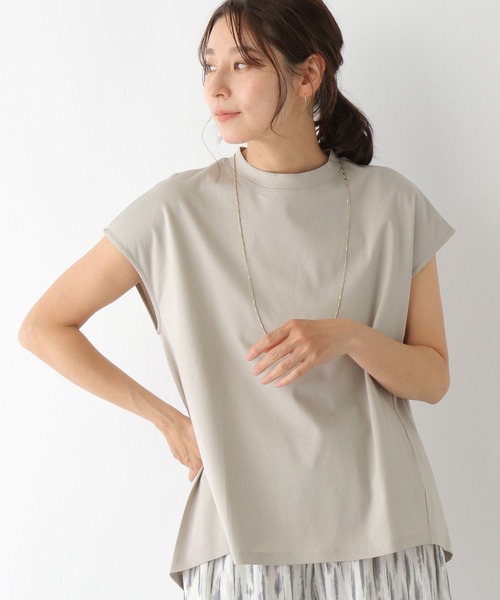 LEPSIM（レプシィム）の「微光沢フレンチスリーブプルオーバー　189834（Tシャツ/カットソー・レディース・ブラック/オフホワイト/ブルー/グレー・FREE）」の4枚目の写真