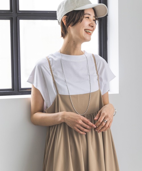 LEPSIM（レプシィム）の「微光沢フレンチスリーブプルオーバー　189834（Tシャツ/カットソー・レディース・ブラック/オフホワイト/ブルー/グレー・FREE）」の2枚目の写真