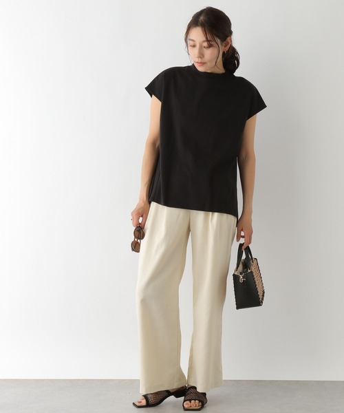 LEPSIM（レプシィム）の「微光沢フレンチスリーブプルオーバー　189834（Tシャツ/カットソー・レディース・ブラック/オフホワイト/ブルー/グレー・FREE）」の12枚目の写真