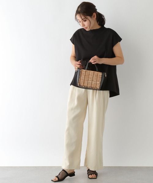 LEPSIM（レプシィム）の「微光沢フレンチスリーブプルオーバー　189834（Tシャツ/カットソー・レディース・ブラック/オフホワイト/ブルー/グレー・FREE）」の18枚目の写真