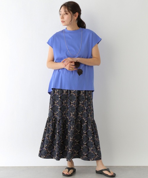 LEPSIM（レプシィム）の「微光沢フレンチスリーブプルオーバー　189834（Tシャツ/カットソー・レディース・ブラック/オフホワイト/ブルー/グレー・FREE）」の5枚目の写真