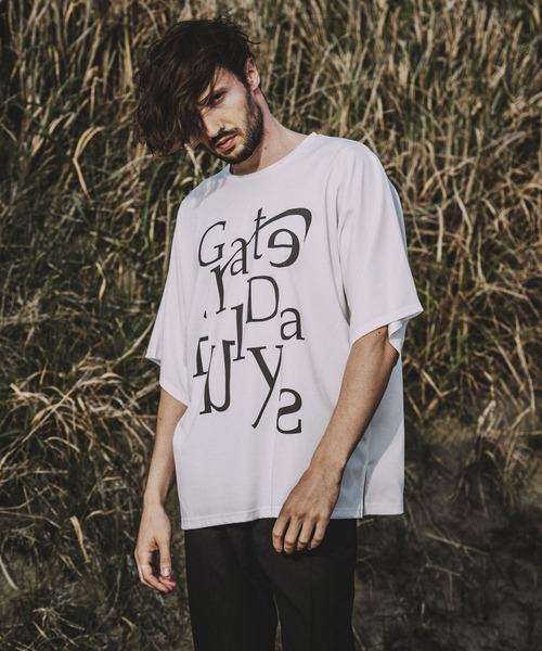 NO ID.（ノーアイディ）の「メッセージプリントドルマンスリーブBIG-T（Tシャツ/カットソー・メンズ・ホワイト/ブラック/ネイビー・ONE SIZE）」の5枚目の写真