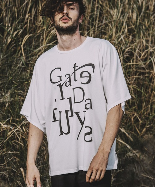 NO ID.（ノーアイディ）の「メッセージプリントドルマンスリーブBIG-T（Tシャツ/カットソー・メンズ・ホワイト/ブラック/ネイビー・ONE SIZE）」の7枚目の写真