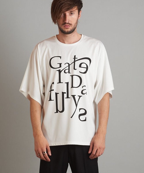 NO ID.（ノーアイディ）の「メッセージプリントドルマンスリーブBIG-T（Tシャツ/カットソー・メンズ・ホワイト/ブラック/ネイビー・ONE SIZE）」の8枚目の写真