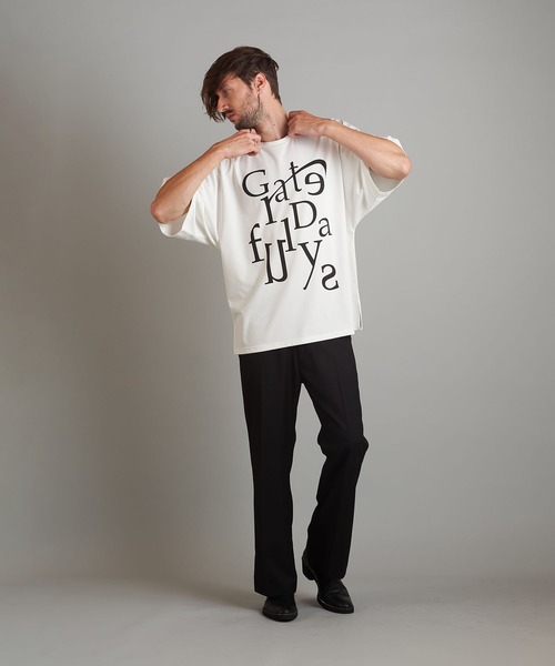 NO ID.（ノーアイディ）の「メッセージプリントドルマンスリーブBIG-T（Tシャツ/カットソー・メンズ・ホワイト/ブラック/ネイビー・ONE SIZE）」の10枚目の写真