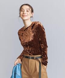 BEAUTY&YOUTH UNITED ARROWS | ベロアロングスリーブTシャツ -ウォッシャブル‐(Tシャツ/カットソー)