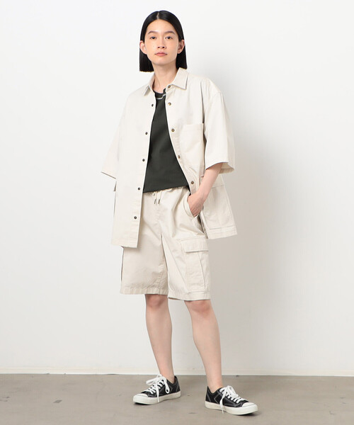 Purple&Yellow（パープルアンドイエロー）の「【セットアップ対応】カーゴポケット 半袖シャツ（シャツ/ブラウス・メンズ・カーキ/オフホワイト/キャメル・SMALL/MEDIUM/LARGE）」の7枚目の写真