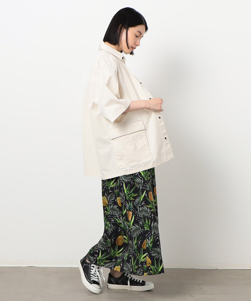 Purple&Yellow（パープルアンドイエロー）の「【セットアップ対応】カーゴポケット 半袖シャツ（シャツ/ブラウス・メンズ・カーキ/オフホワイト/キャメル・SMALL/MEDIUM/LARGE）」の9枚目の写真