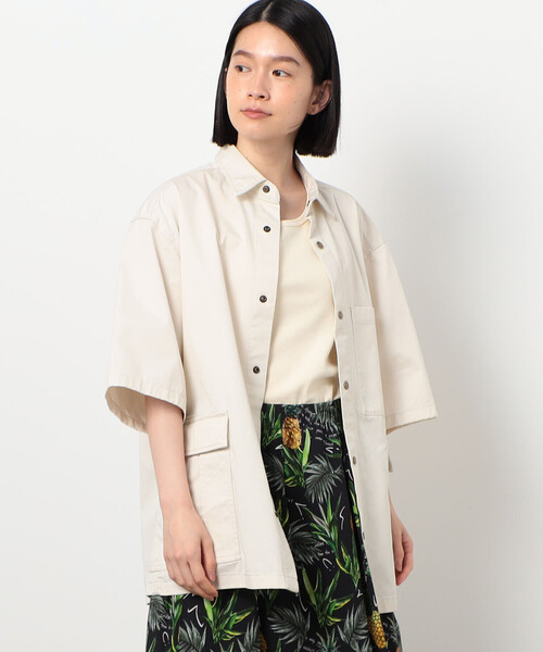 Purple&Yellow（パープルアンドイエロー）の「【セットアップ対応】カーゴポケット 半袖シャツ（シャツ/ブラウス・メンズ・カーキ/オフホワイト/キャメル・SMALL/MEDIUM/LARGE）」の10枚目の写真