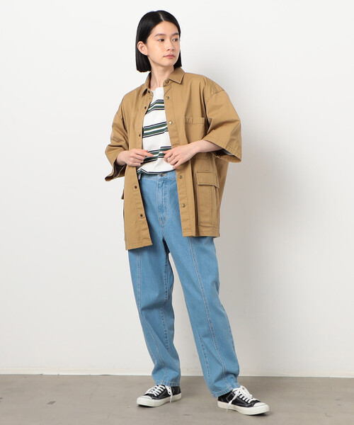 Purple&Yellow（パープルアンドイエロー）の「【セットアップ対応】カーゴポケット 半袖シャツ（シャツ/ブラウス・メンズ・カーキ/オフホワイト/キャメル・SMALL/MEDIUM/LARGE）」の16枚目の写真