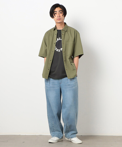 Purple&Yellow（パープルアンドイエロー）の「【セットアップ対応】カーゴポケット 半袖シャツ（シャツ/ブラウス・メンズ・カーキ/オフホワイト/キャメル・SMALL/MEDIUM/LARGE）」の20枚目の写真