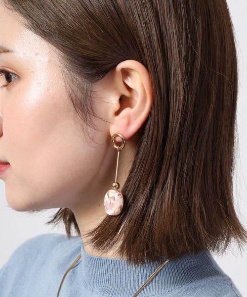 MOSSEL NEW YORK(モシェルニューヨーク)の「ミックスカラードロップピアス(ピアス(両耳用)・レディース・パープル/ライトピンク・FREE)」の9枚目の写真