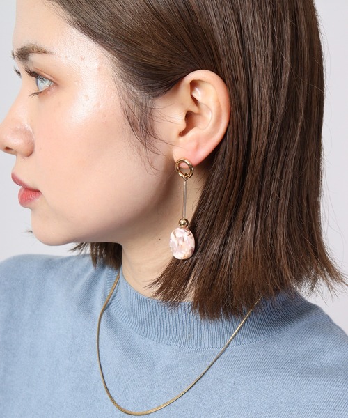 MOSSEL NEW YORK(モシェルニューヨーク)の「ミックスカラードロップピアス(ピアス(両耳用)・レディース・パープル/ライトピンク・FREE)」の7枚目の写真