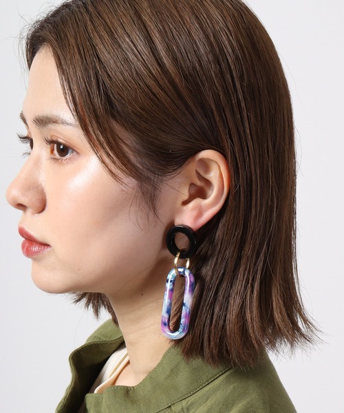 MOSSEL NEW YORK(モシェルニューヨーク)の「ミックスカラードロップピアス(ピアス(両耳用)・レディース・パープル/ライトピンク・FREE)」の10枚目の写真