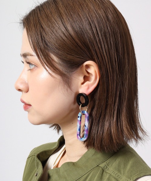 MOSSEL NEW YORK(モシェルニューヨーク)の「ミックスカラードロップピアス(ピアス(両耳用)・レディース・パープル/ライトピンク・FREE)」の11枚目の写真