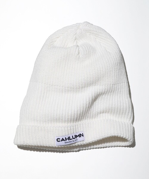 CAHLUMN（カウラム）の「CAHLUMN/カウラム Cotton Linnen Roll Knit Cap/コットン リネン ロールニットキャップ（ニットキャップ/ビーニー・メンズ・ホワイト/ネイビー・ﾌﾘ-）」の4枚目の写真