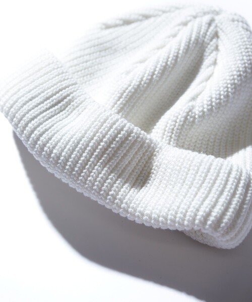 CAHLUMN（カウラム）の「CAHLUMN/カウラム Cotton Linnen Roll Knit Cap/コットン リネン ロールニットキャップ（ニットキャップ/ビーニー・メンズ・ホワイト/ネイビー・ﾌﾘ-）」の5枚目の写真