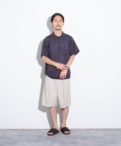 GLOSTER(グロスター)の「【GLOSTER/グロスター】シャンブレーエステル ツータックショーツ(その他パンツ・メンズ・チャコールグレー/ブラック/ベージュ・S/M/L)」の21枚目の写真