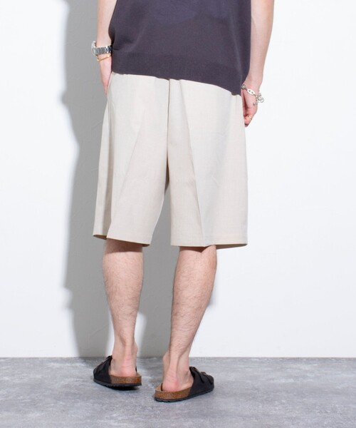 GLOSTER(グロスター)の「【GLOSTER/グロスター】シャンブレーエステル ツータックショーツ(その他パンツ・メンズ・チャコールグレー/ブラック/ベージュ・S/M/L)」の9枚目の写真