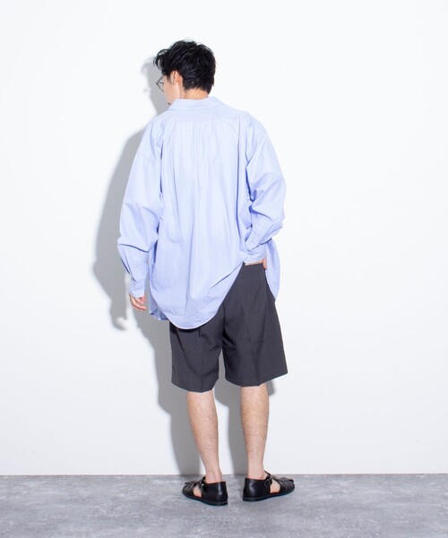 GLOSTER(グロスター)の「【GLOSTER/グロスター】シャンブレーエステル ツータックショーツ(その他パンツ・メンズ・チャコールグレー/ブラック/ベージュ・S/M/L)」の22枚目の写真