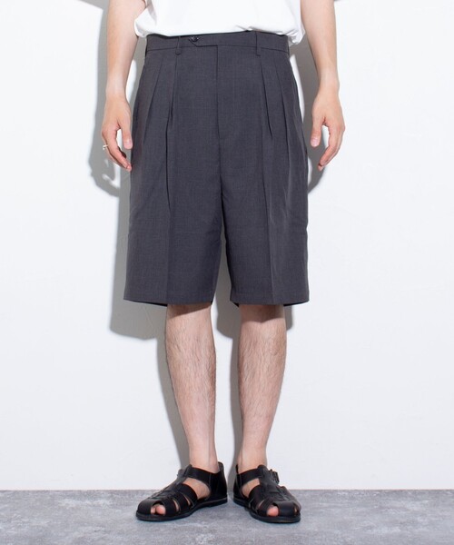 GLOSTER(グロスター)の「【GLOSTER/グロスター】シャンブレーエステル ツータックショーツ(その他パンツ・メンズ・チャコールグレー/ブラック/ベージュ・S/M/L)」の12枚目の写真