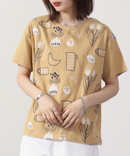 EMAGO 日常2色刺繍T 半袖（Tシャツ/カットソー）｜Emago（イマゴ）