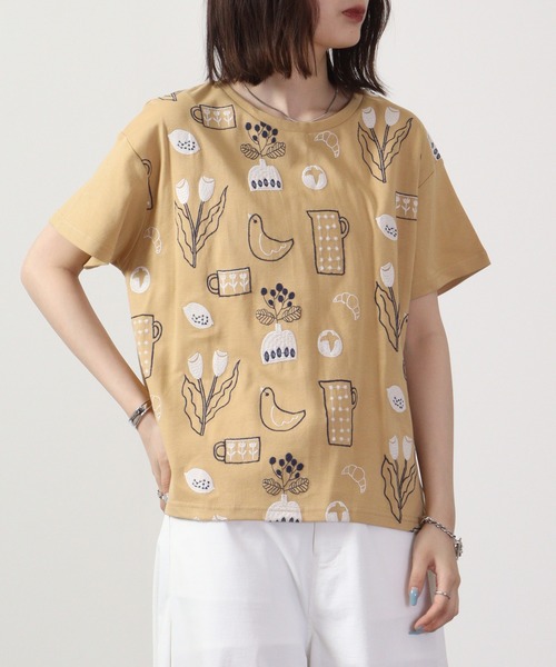 EMAGO 日常2色刺繍T 半袖（Tシャツ/カットソー）｜Emago（イマゴ）